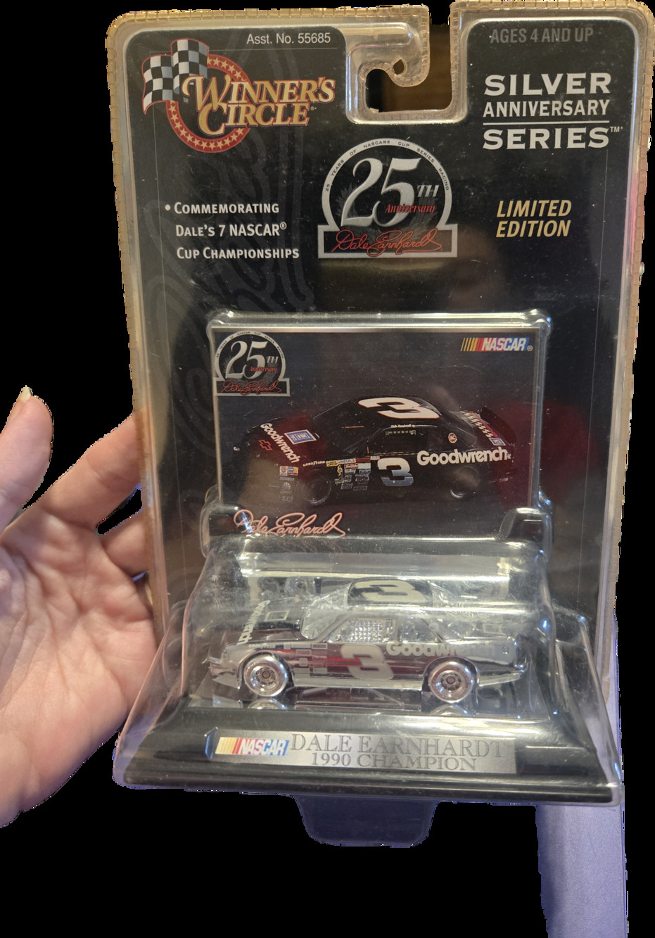 Winner's Circle Silver Anniversary Series Dale Earnhardt #3 1990 Champion Chrome